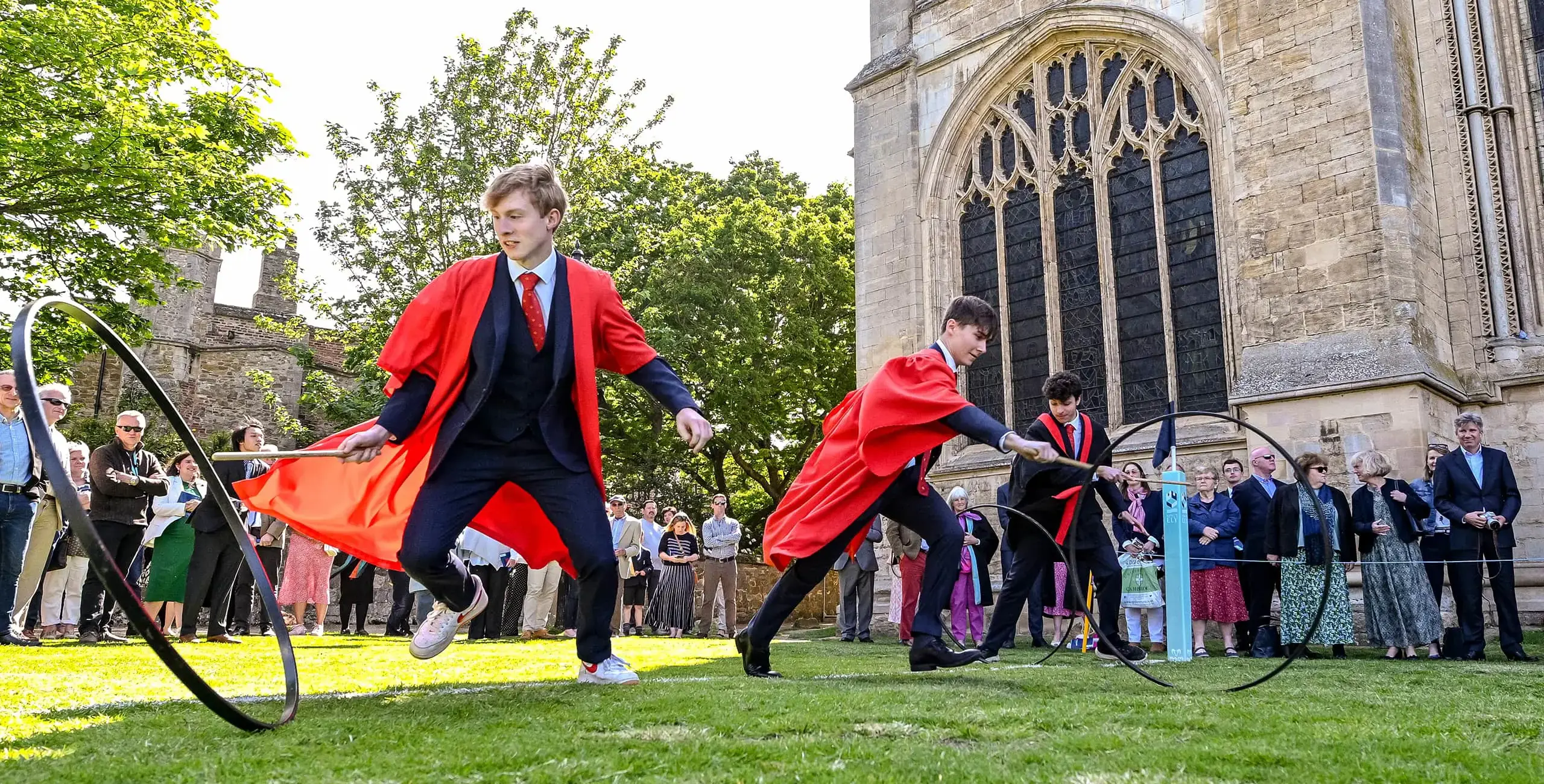 King’s Ely Senior students hoop trundle.