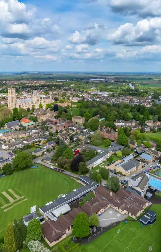 King's Ely drone photo of campus